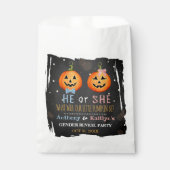 Halloween Pumpkin Gender Reveal Party Geschenktütchen (Vorderseite)