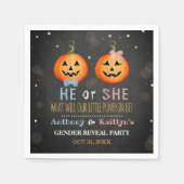 Halloween Pumpkin Gender Reveal Party Serviette (Vorderseite)