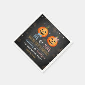 Halloween Pumpkin Gender Reveal Party Serviette (Ecke)