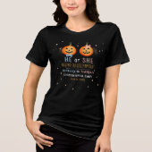 Halloween Pumpkin Gender Reveal Party Tri-Blend Shirt (Vorderseite)