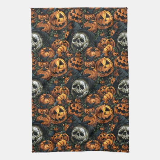 Halloween Pumpkin Geschirrtuch (Vertikal)