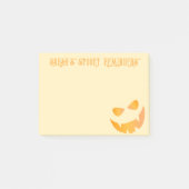 Halloween Pumpkin-Gesicht Custom Spooky Erinnerung Post-it Klebezettel (Vorderseite)