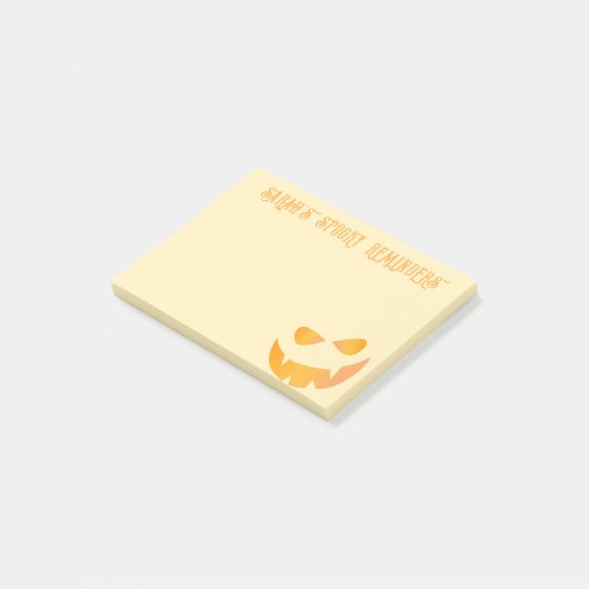 Halloween Pumpkin-Gesicht Custom Spooky Erinnerung Post-it Klebezettel (angewinkelt)