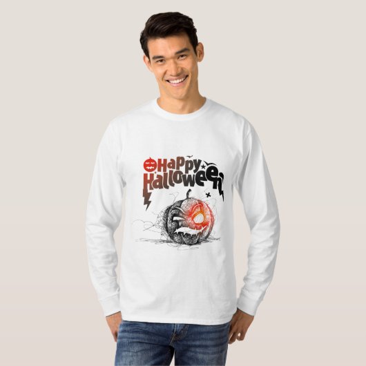 Halloween Pumpkin-Gesicht für Männer-Kostüm T-Shirt (Vorne ganz)
