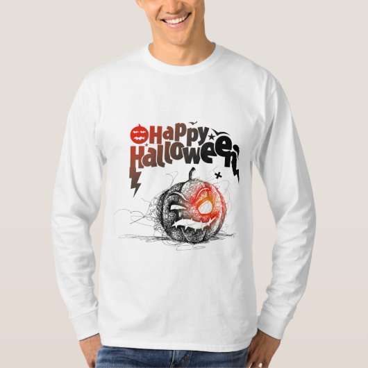 Halloween Pumpkin-Gesicht für Männer-Kostüm T-Shirt (Vorderseite)