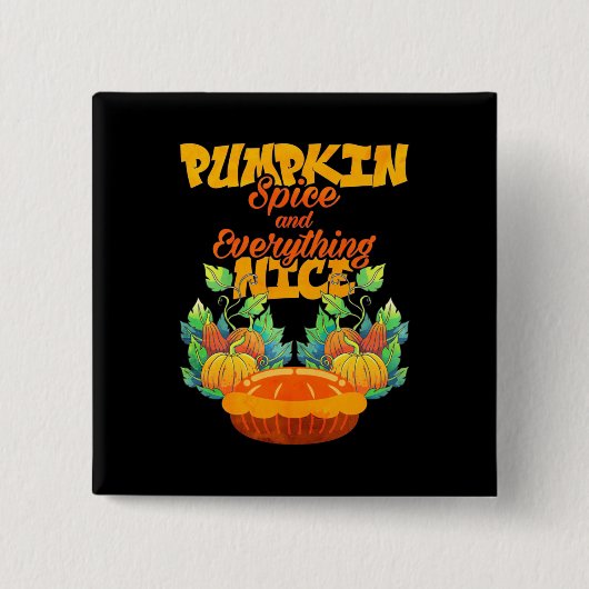 Halloween Pumpkin Gewürz und alles Gute Button (Vorderseite)