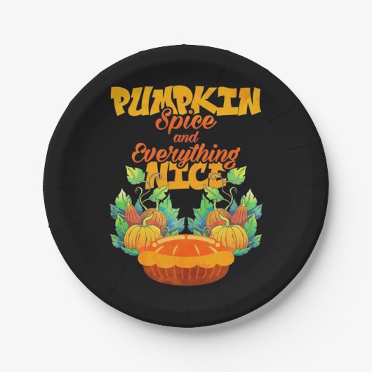 Halloween Pumpkin Gewürz und alles Gute Pappteller (Vorderseite)