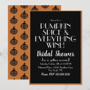 Halloween Pumpkin Gewürz und Wine Brautparty Einladung