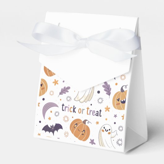 "Halloween Pumpkin Ghost and Bat Favor Box" Geschenkschachtel (Vorderseite)