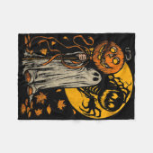 Halloween Pumpkin Ghost Autumn Blätter Graphic Art Fleecedecke (Vorderseite (Horizontal))