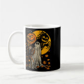 Halloween Pumpkin Ghost Autumn Blätter Graphic Art Kaffeetasse (Links)