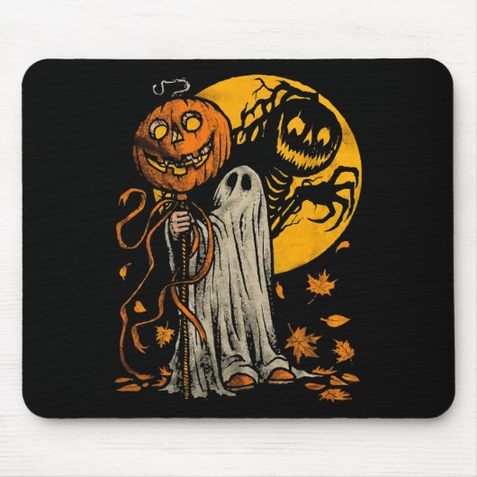 Halloween Pumpkin Ghost Autumn Blätter Graphic Art Mousepad (Vorne)