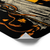 Halloween Pumpkin Ghost Autumn Blätter Graphic Art Poster (Ecke)