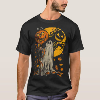 Halloween Pumpkin Ghost Autumn Blätter Graphic Art T-Shirt