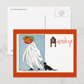 Halloween Pumpkin Ghost Black Cat Vintag Postkarte (Vorne/Hinten)