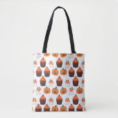 Halloween Pumpkin Ghost Cupcake Pattern Tasche (Vorderseite)