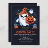 Halloween Pumpkin Ghost Einladung (Vorne/Hinten)