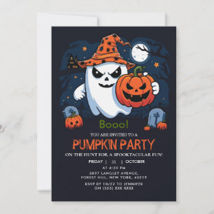 Halloween Pumpkin Ghost Einladung