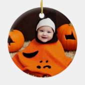 Halloween Pumpkin Ghost - Foto Keramik Ornament (Hinten)