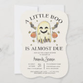 Halloween Pumpkin Ghost Little Boo Baby Dusche Einladung (Vorderseite)