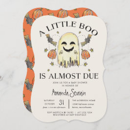 Halloween Pumpkin Ghost Little Boo Baby Dusche Einladung