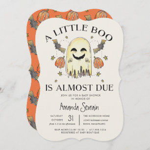 Halloween Pumpkin Ghost Little Boo Baby Dusche Einladung