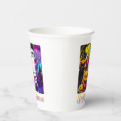 Halloween Pumpkin Ghost Pop Art Retro Black Pappbecher (Rechts)