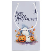 Halloween Pumpkin Ghost Small Trick oder Treat Bag Kleine Geschenktüte (Rückseite)