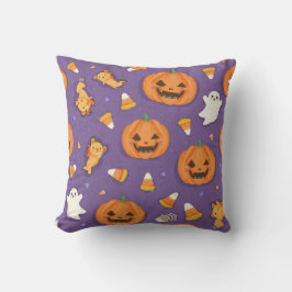Halloween Pumpkin & Ghost Square Kissen