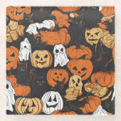 Halloween Pumpkin Glasuntersetzer (Vorderseite)