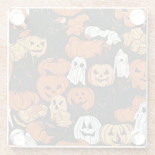 Halloween Pumpkin Glasuntersetzer (Rückseite)