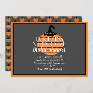Halloween Pumpkin Gray und Orange Brautparty Einladung