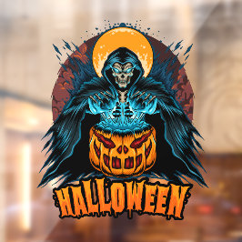 Halloween Pumpkin Grim Sensenmann Fensteraufkleber