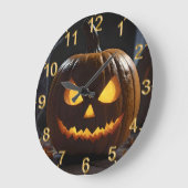 Halloween Pumpkin, Große Wanduhr (Winkel)