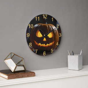 Halloween Pumpkin, Große Wanduhr