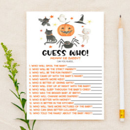 Halloween Pumpkin Guess Who! Baby Shower Game Briefpapier
