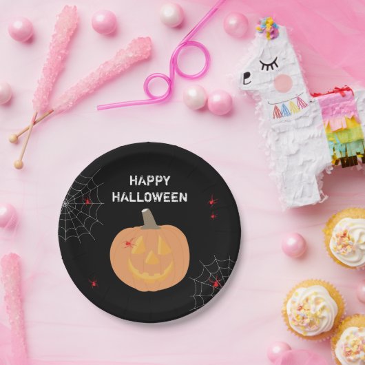 Halloween Pumpkin Happy Halloween Party Pappteller (Party)