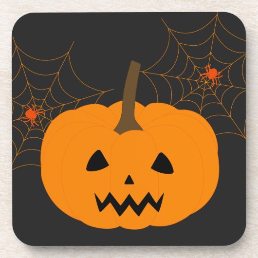 Halloween Pumpkin-harter Untersetzer (Vorderseite)