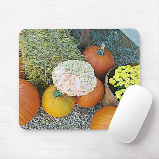 Halloween Pumpkin Hay Autumn Display Mouse Pad Mousepad (Mit Mouse)