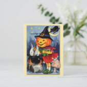 Halloween Pumpkin Head Fairy! Postkarte (Stehend Vorderseite)