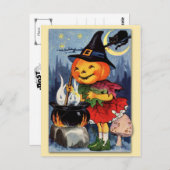 Halloween Pumpkin Head Fairy! Postkarte (Vorne/Hinten)