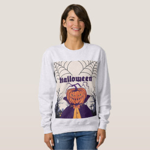 Halloween Pumpkin Head Graveyard Sweatshirt