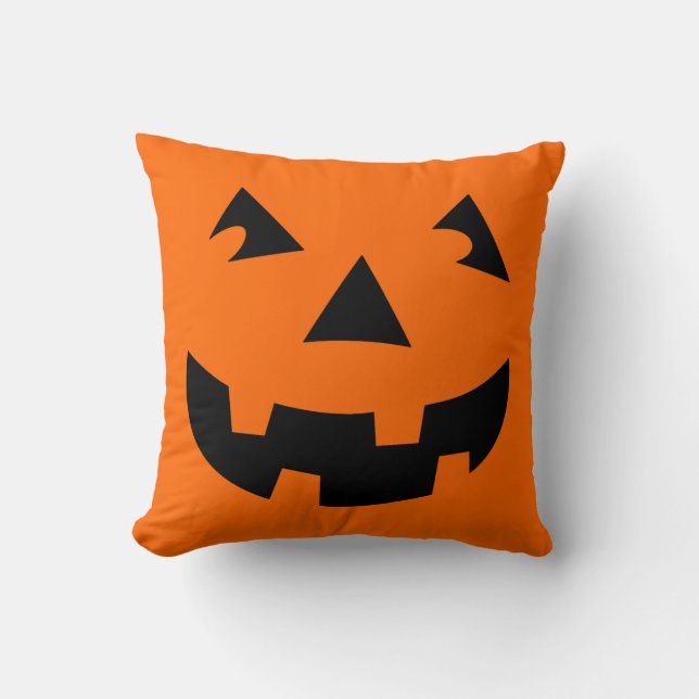 Halloween Pumpkin Head Jack-o-Lantern Kissen (Vorderseite)
