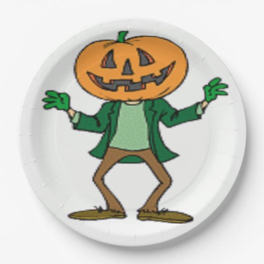 HALLOWEEN PUMPKIN HEAD PAPPTELLER (Vorderseite)