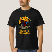 Halloween Pumpkin Head Zombie Ax Killer - Vorsicht T-Shirt (Vorderseite)