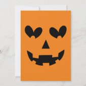 Halloween Pumpkin Heart Eyes Babydusche Einladung (Rückseite)