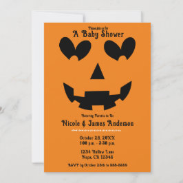 Halloween Pumpkin Heart Eyes Babydusche Einladung