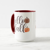Halloween Pumpkin Hello Fall Leopard Graphic Tasse (Vorderseite Links)