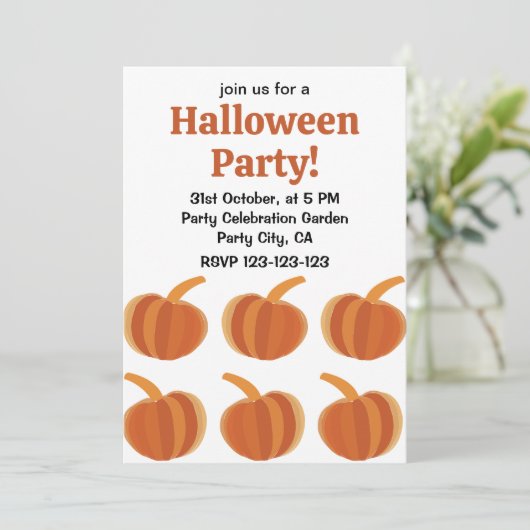 Halloween Pumpkin Herbst Einladung (Stehend Vorderseite)
