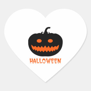 Halloween Pumpkin Herz-Aufkleber